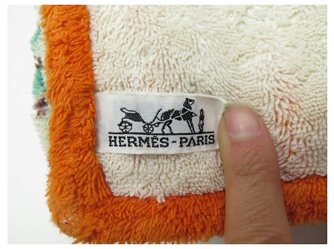 Hermès ASCENDMANO DA MARE HERMES SOLEIL 140 x 170CM ASCIUGAMANO IN COTONE Arancione - vista 10