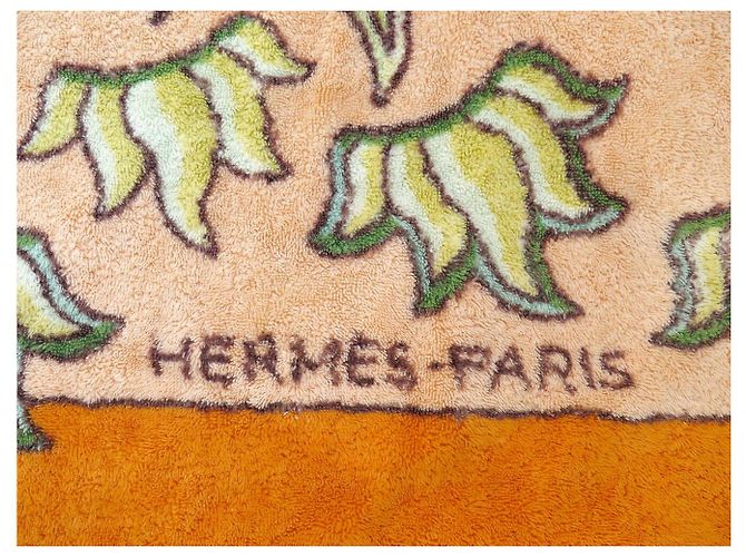 Hermès ASCENDMANO DA MARE HERMES SOLEIL 140 x 170CM ASCIUGAMANO IN COTONE Arancione - vista 6