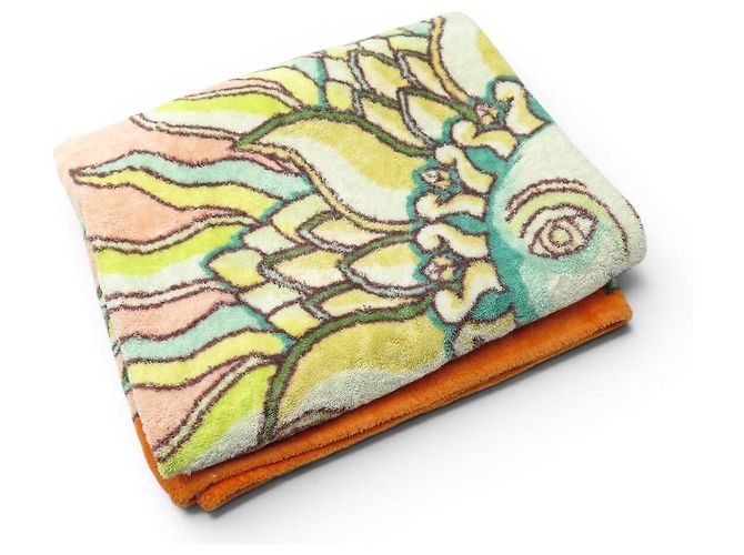 Hermès ASCENDMANO DA MARE HERMES SOLEIL 140 x 170CM ASCIUGAMANO IN COTONE Arancione - vista 8