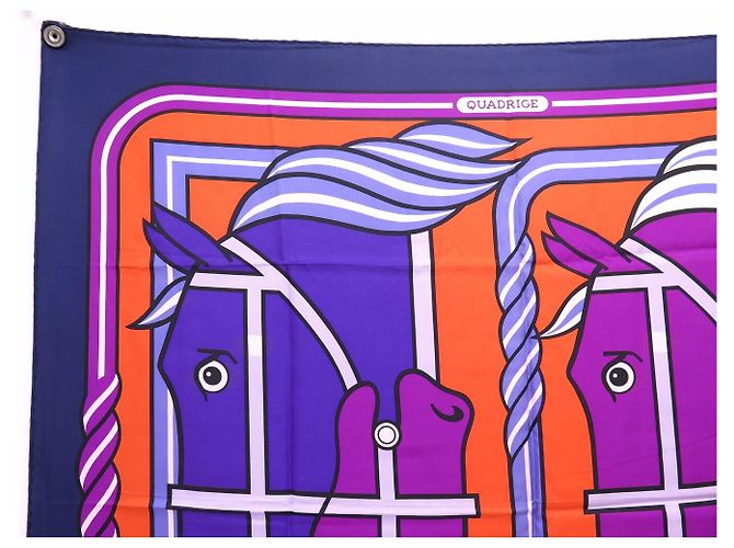 Hermès NUOVO FULLETTO HERMES QUADRIGE PIERRE PERON CARRÉ 90 SETA MULTICOLORE - vista 2