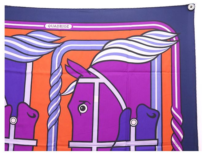 Hermès NUOVO FULLETTO HERMES QUADRIGE PIERRE PERON CARRÉ 90 SETA MULTICOLORE - vista 3