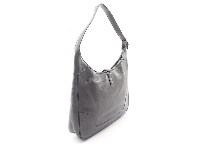 Hermès Bolso de hombro de cuero Hermes Trim 35 Gris - vista 8