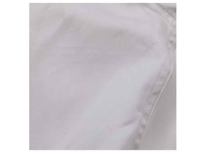 Brunello Cucinelli Solid Slim Fit Button-Down Shirt in White Cotton Cream - view 5