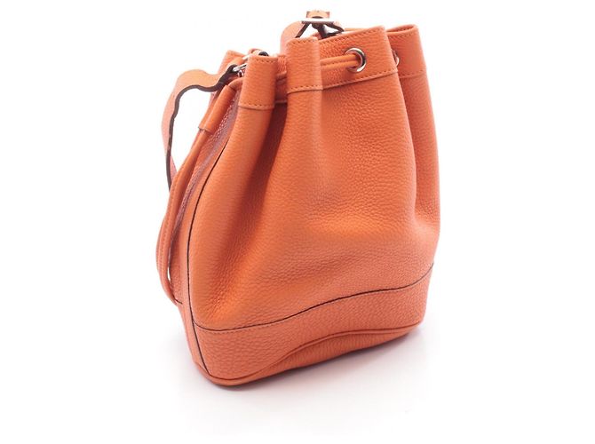 Hermès Borsa a Spalla Hermes Togo Leather Market PM Arancione - vista 5
