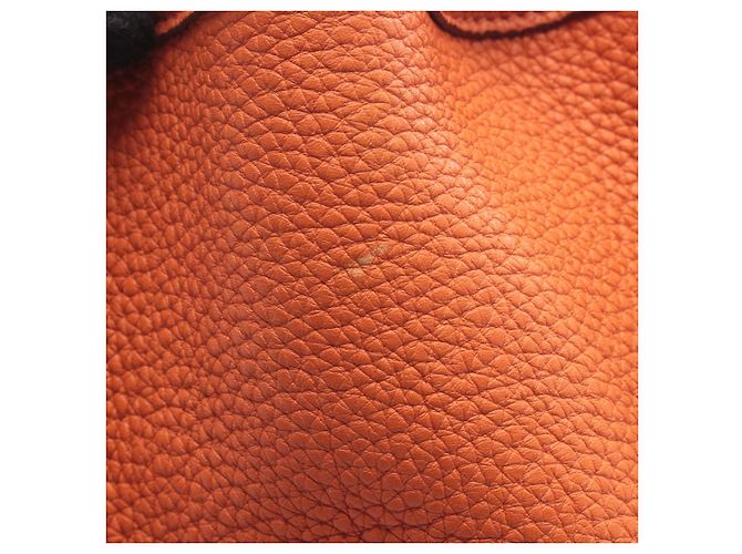 Hermès Borsa a Spalla Hermes Togo Leather Market PM Arancione - vista 6