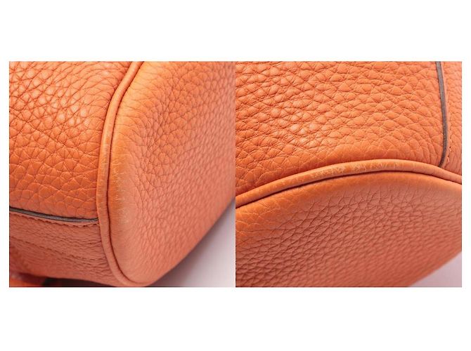 Hermès Borsa a Spalla Hermes Togo Leather Market PM Arancione - vista 9