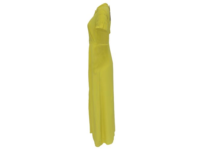 Abito chemisier lungo Diane von Furstenberg in seta gialla Giallo - vista 3
