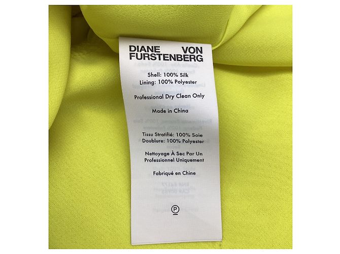 Abito chemisier lungo Diane von Furstenberg in seta gialla Giallo - vista 5