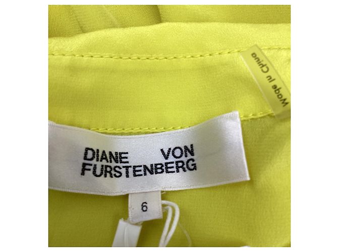 Abito chemisier lungo Diane von Furstenberg in seta gialla Giallo - vista 6