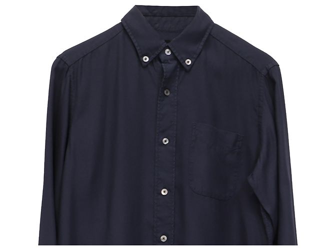 Tom Ford Button-Down-Hemd aus Lyocell in Navy Blue Blau Marineblau - Ansicht 2