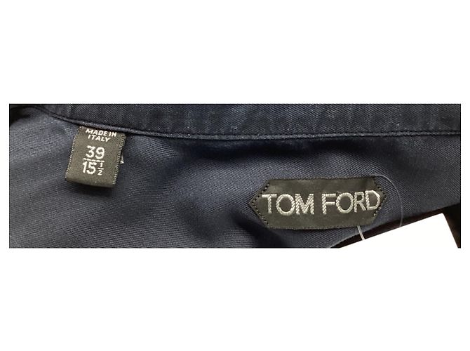 Tom Ford Button-Down-Hemd aus Lyocell in Navy Blue Blau Marineblau - Ansicht 4