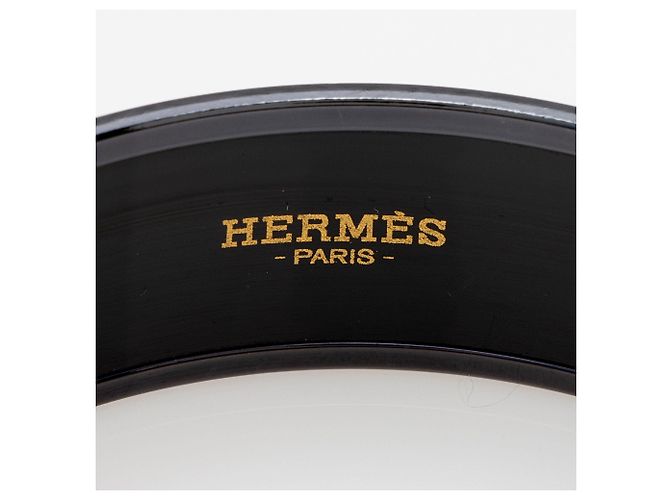 Hermès Hermes breiter Emaille-Armreif mit Print Schwarz - Ansicht 3