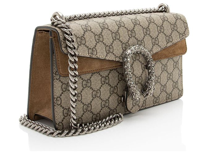 Borsa a tracolla Gucci GG Supreme Crystal Dionysus Medium E/W Marrone Beige - vista 2