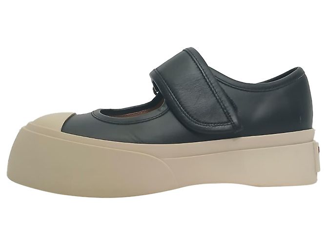 Sneakers Marni Pablo Mary-Jane in pelle nappa nera - vista 4