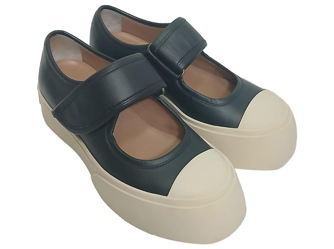 Sneakers Marni Pablo Mary-Jane in pelle nappa nera - vista 6