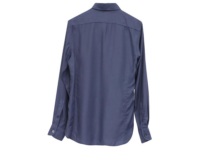 Tom Ford Button-Down Shirt in Blue Lyocell - view 3