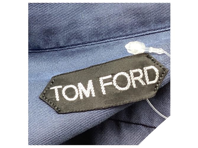 Tom Ford Button-Down Shirt in Blue Lyocell - view 4