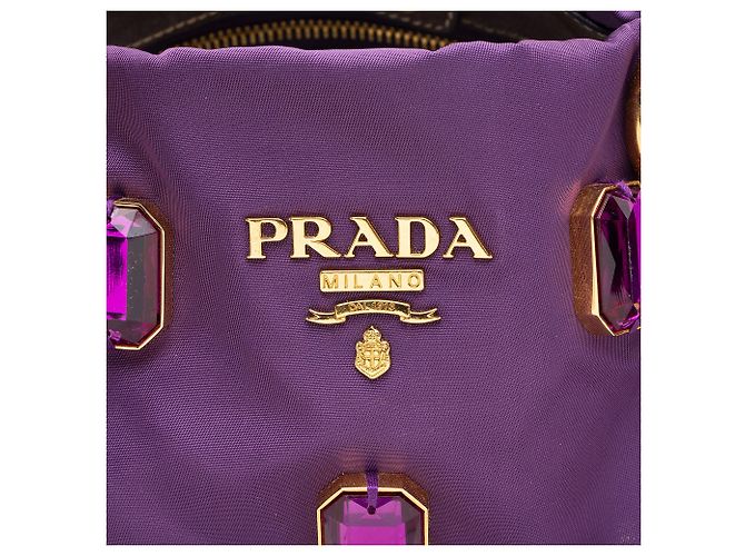 Tote Prada Tessuto Jeweled Pietre - VENTE FINALE Violet - vue 10