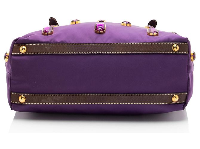 Tote Prada Tessuto Jeweled Pietre - VENTE FINALE Violet - vue 4