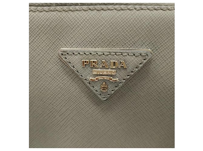 Prada Medium Galleria Double Zip Tote Bag aus grauem Saffiano-Leder - Ansicht 9