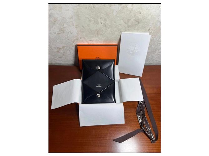 Hermès Monedero de cuero negro - vista 2