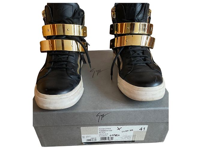 Giuseppe Zanotti Sneakers Alte Rockhopper in Pelle Nera Nero - vista 6