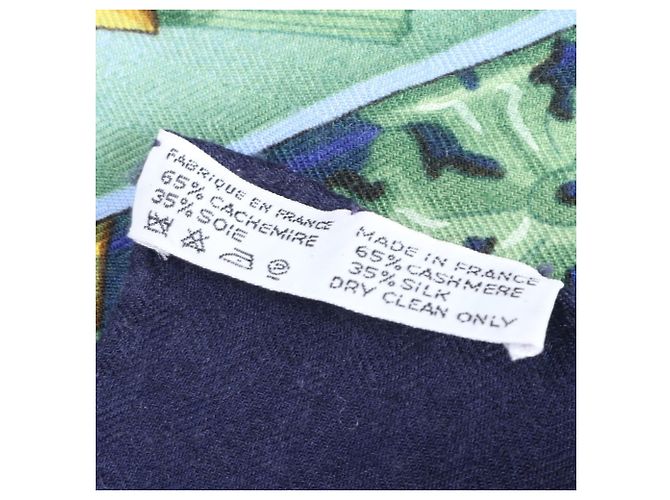 Silk In Hermès Hermes Carre Géant 140 Soleil de Soie Schal Marineblau - Ansicht 9