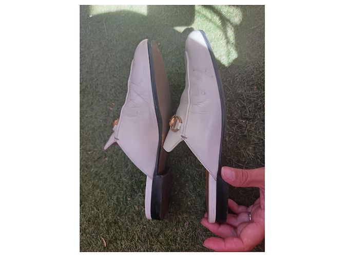 Gucci Princetown Leder-Mules Weiß - Ansicht 3