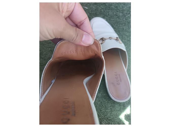 Gucci Princetown Leder-Mules Weiß - Ansicht 5