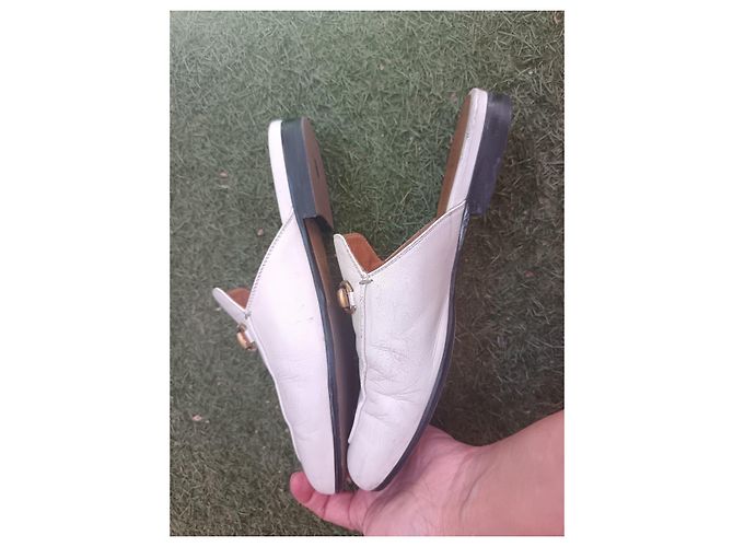 Gucci Princetown Leder-Mules Weiß - Ansicht 6