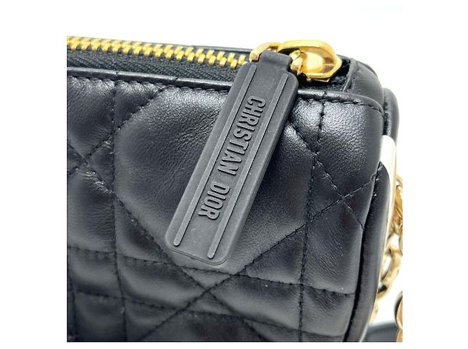Borsa Hobo Christian Dior Cannage Vibe Nero Bianco - vista 13