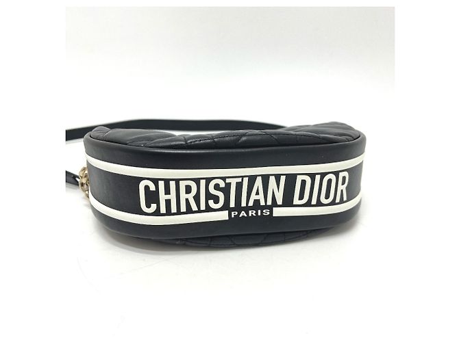 Borsa Hobo Christian Dior Cannage Vibe Nero Bianco - vista 3