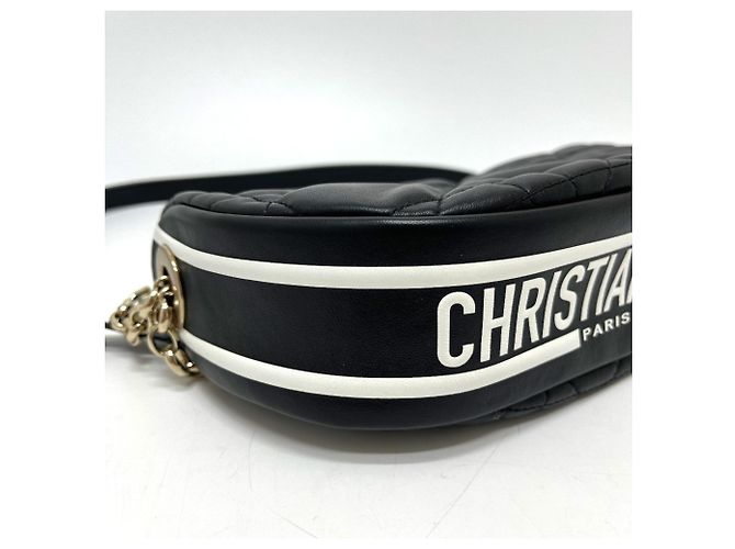 Borsa Hobo Christian Dior Cannage Vibe Nero Bianco - vista 4