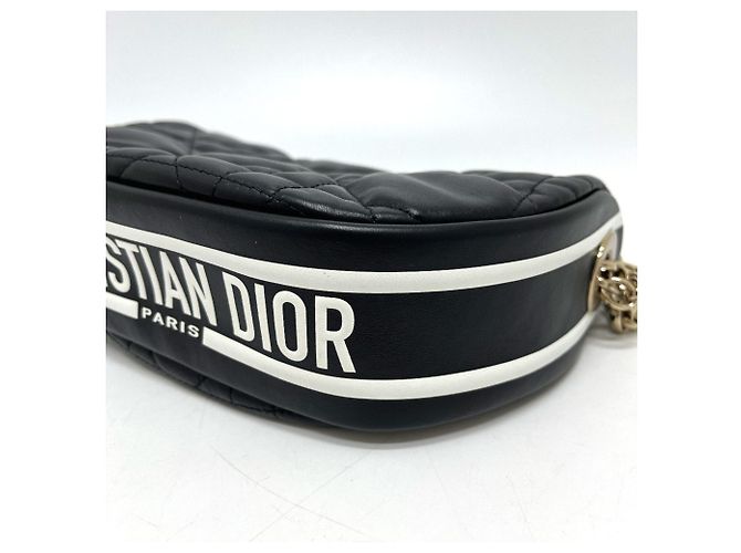 Borsa Hobo Christian Dior Cannage Vibe Nero Bianco - vista 5