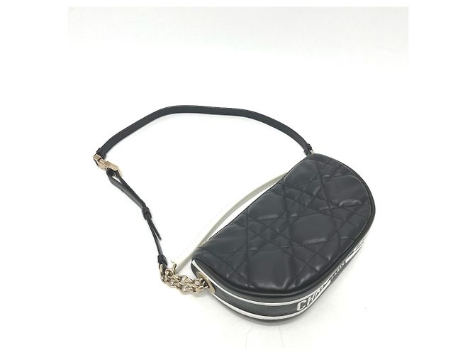 Borsa Hobo Christian Dior Cannage Vibe Nero Bianco - vista 8