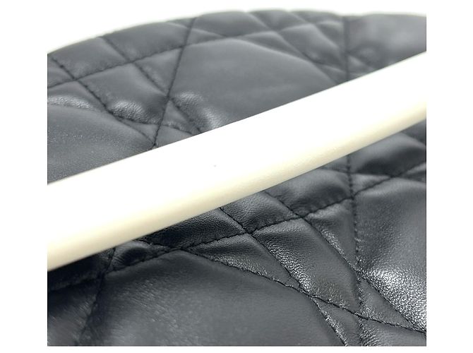 Borsa Hobo Christian Dior Cannage Vibe Nero Bianco - vista 9