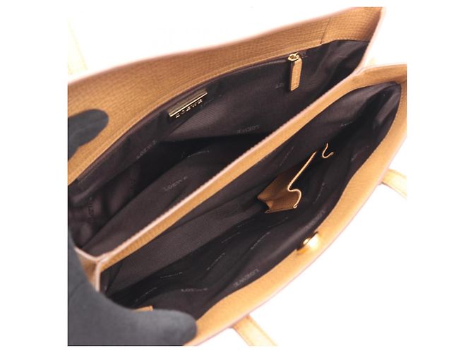 Borsa a mano in pelle beige Loewe - vista 3