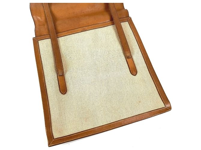 Hermès Hermes Vintage Flap Bag Braun Beige - Ansicht 3
