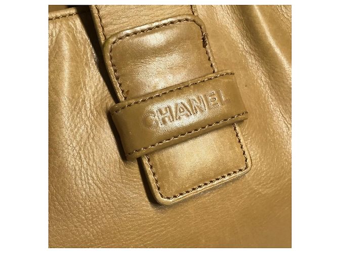 Chanel Vintage Logo Schultertasche Beige - Ansicht 12