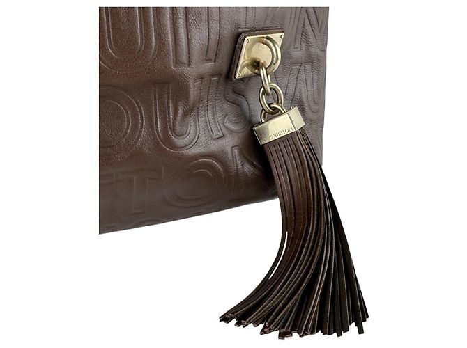 Borsa a tracolla in pelle marrone Louis Vuitton - vista 11