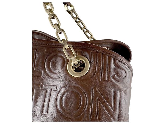 Borsa a tracolla in pelle marrone Louis Vuitton - vista 7