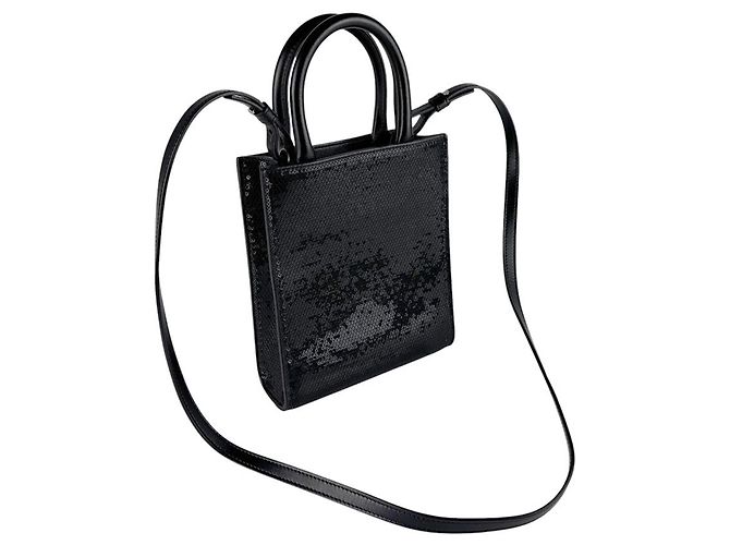 Céline Celine Mini Vertikaler Cabas Schultertasche Schwarz - Ansicht 11