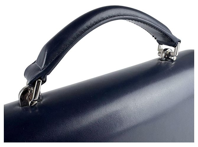 Borsa a tracolla in pelle blu navy Saint Laurent - vista 10