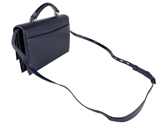 Borsa a tracolla in pelle blu navy Saint Laurent - vista 11