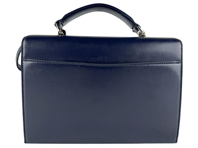 Borsa a tracolla in pelle blu navy Saint Laurent - vista 3