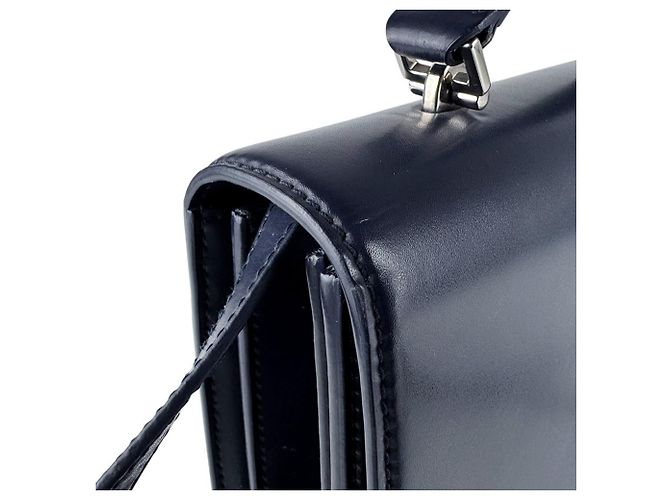 Borsa a tracolla in pelle blu navy Saint Laurent - vista 6