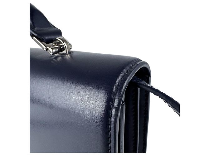 Borsa a tracolla in pelle blu navy Saint Laurent - vista 7