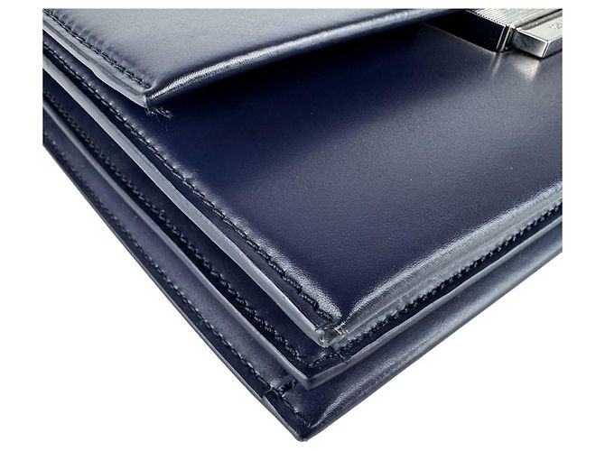 Borsa a tracolla in pelle blu navy Saint Laurent - vista 8