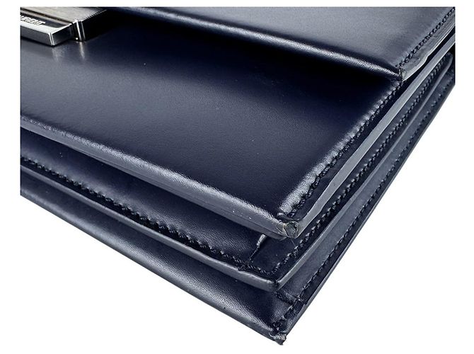 Borsa a tracolla in pelle blu navy Saint Laurent - vista 9