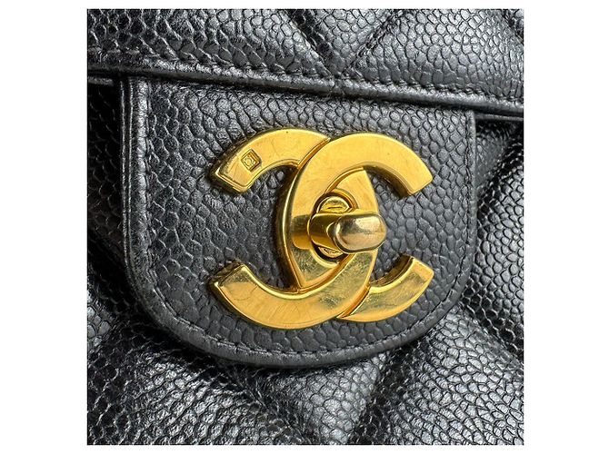 Borsa Chanel in pelle di vitello martellata nera Nero - vista 11